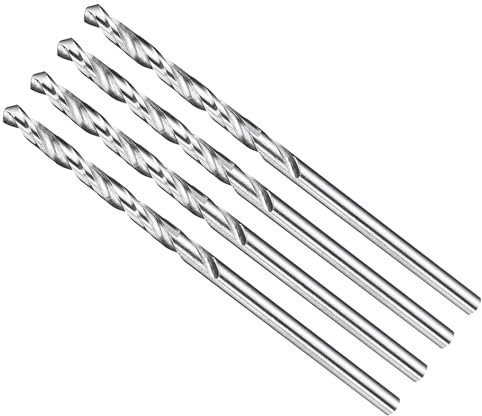 METALLIXITY Punta da Trapano (2,5mm) 4pz, Acciaio ad Alta Velocità 4241 (HSS) Gambo Dritto Non Rivestito (Lucido) 118° per Legno Plastica Ferro Rame Alluminio Metallo Morbido Basso