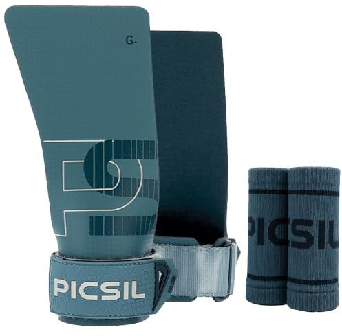 PICSIL Falcon Grips – Fibre de Carbone, Usage avec Magnésie | Double couche fibre de carbone pour adhérence optimale avec magnésie. Inclut 2 bandeaux poignets et sac de transport léger.