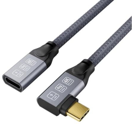 KEXIAO Cavo di prolunga USB C ad angolo retto/testa dritta 240 W ricarica rapida e trasferimento dati da 20 Gbps per telefono serie 16