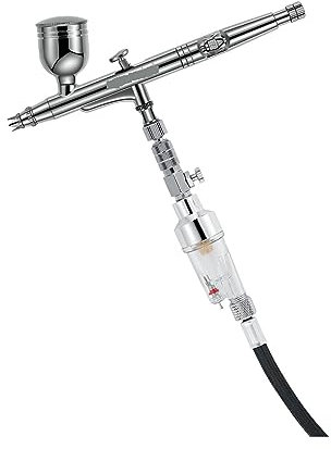 Pistolet à Pulvérisation Kit Auto-Stop Fonction Airbrush Compresseur 7cc 0.3mm Double Action Airbrush Outil pour Modèle Peinture de Gâteau Nail Art