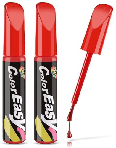KEMUZ 2Pcs Penna per Vernice Auto, Pennarello Copri Graffi-Auto Pennarello Copri, Penna Ritocco Vernice Auto, Penna per Rimuovi Graffi Auto per Riparazione Graffi, Rosso