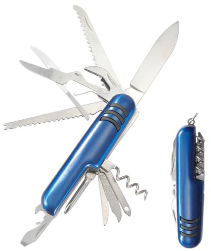 NHPY 1 Pezzi 11 In 1 Coltellino Svizzero, Coltellino Multifunzione, Coltello Svizzero,Coltellino Multiuso,Coltellino Svizzero-11 Funzioni, Forbici,Cavatappi(C)