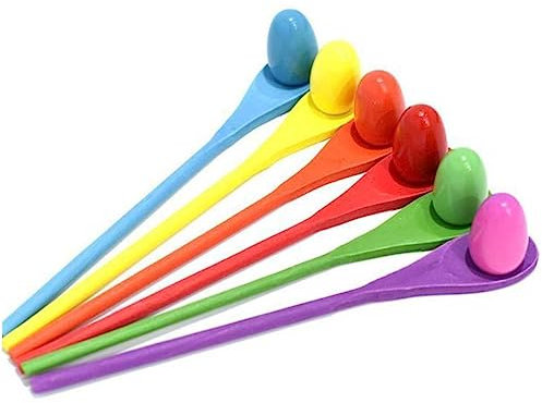 SUPVOX Egg and Spoon Balance Race Game for Kids Outdoor Sensory Integration Training Tool Random Color Spoons and Balls Fun Family Activity Set