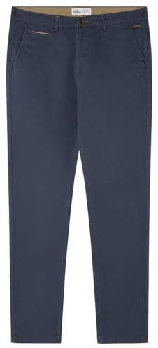 Springfield Basic MICROPRINT Slim Chino Pantalones, Azul, 38 para Hombre