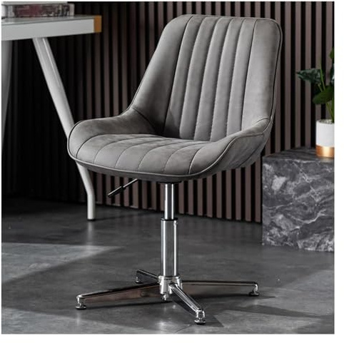 Chaise de bureau à dossier moyen sans roulettes pour une meilleure stabilité, hauteur fixe pour coiffeuse ou poste de travail