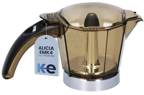 Anakel Home Recambio Jarra de Cafetera 7313285569 Compatible con Cafetera Delonghi Alicia EMK4, EMKE42 y EMKE42.R | Repuesto Original, Color Marrón, 4 Tazas