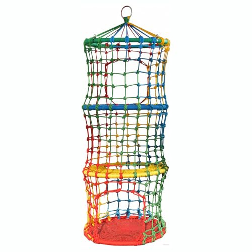 YMXBHN Kletternetz Für Kinder Im Freien - Buntes Spielplatz-Kletternetz - Polyester Kletternetz Strickleiter Für Baumhaus Und Abenteuer,3 Tier