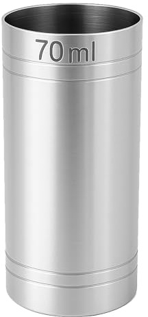 Chabrias Ltd Single 70ml Premium Stainless Steel Silver Thimble Measure Barware Professional Spirit Measuring Cups, Home Bars, Cocktail Stations & Bartenders, CE Marked