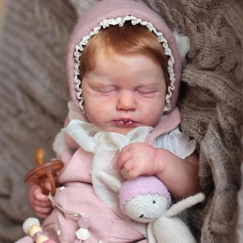 Zero pam Reborn Baby Puppen Vollsilikon Lebensecht Mädchen-50CM Reborn Puppe Mit Haaren, Babypuppen Wie Echt, Lebensechte Babypuppen mit Zubehör, Reborn Baby Vollsilikon, Puppe Ab 3 Jahre Mädchen