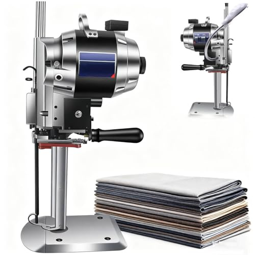 QuinteZhenTially 1100 W/1200 W Cortadora Tela Eléctrica Vertical,Máquina Industrial Cuchillo Rect Cortadora Tela,Cortadora Cuchilla Recta Alta Velocidad con Afilado Automático,para Algodón,Seda 15A