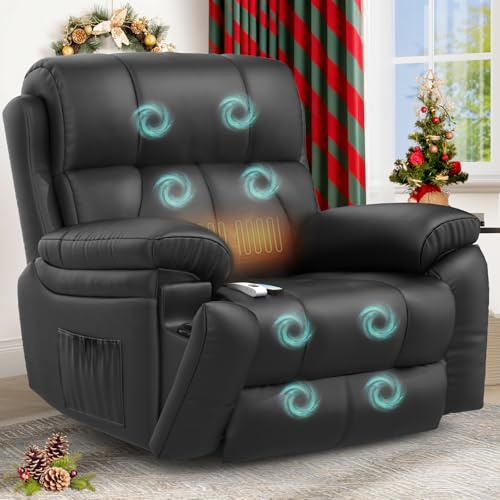 YONISEE Lift Chair Recliners for Elderly, Recliner Chair with Massage & Heat, Extended Footrest, Oversized Recliners Armchair Lounge Sofa with Type C+USB Ports, Hidden Drink Holders, Dual Side Pockets