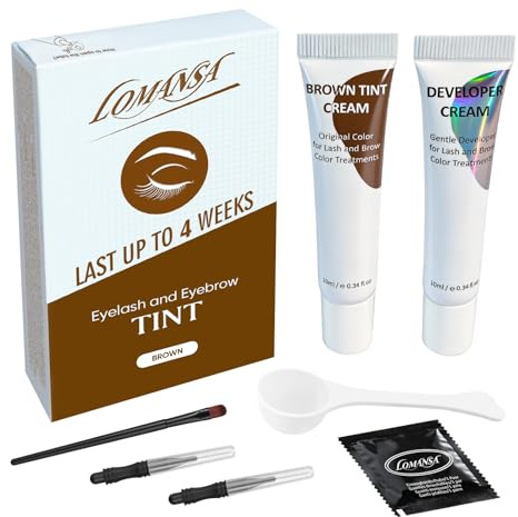 Lomansa Tinte para cejas, color marrón de cejas, 10 ml, multiuso, tinte de cejas, color marrón y pestañas, efecto de precisión, fácil aplicación, fórmula suave para principiantes, color marrón claro