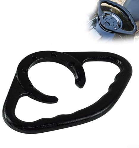 BEAZOOM Mango de agarre para tanque de combustible de motocicleta de aleación de aluminio para Kawasaki, barra de seguridad trasera del pasajero con ranuras antideslizantes, CNC negro (negro)