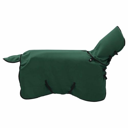 Hästfilt mörkgrön 95 cm polyester, vattentät andas med slitstarkt foder, vindtät och varm för vide, stall, utomhus, övergång, paddock, föl, pony, varmblod