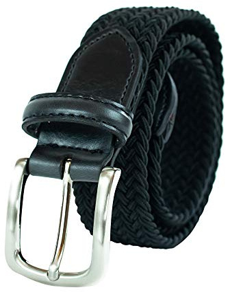 Dockers Big Boys Dockers Big Boys' Braided Elastic-web Stretch Belt, Black, Large