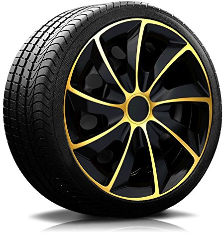 16 Zoll RKK02 Multi-Color Line (Schwarz-Gold) Radkappen/Radzierblenden 4 Stück