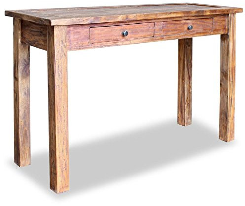 Festnight Konsolentisch Tisch mit 2 Schubladen Holztisch Sideboard aus Massiv Altholz 123 x 42 x 75 cm