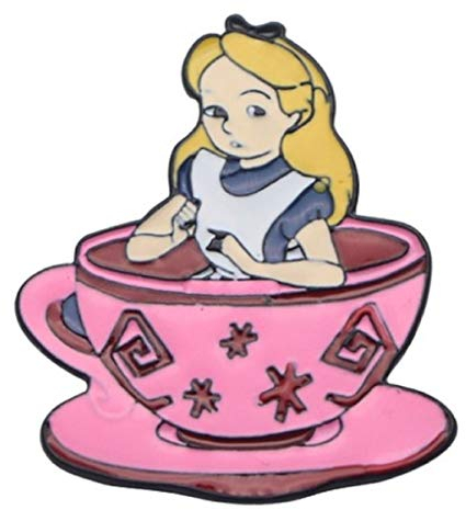 New Horizons Production - Tazza da tè Alice nel paese delle meraviglie, altezza 3,8 cm, in metallo smaltato