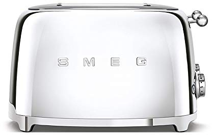 Smeg TSF03SSUK 4 Slice Toaster, Extra Wide Slots, 3 pre set programmes, Polished Stainless Steel