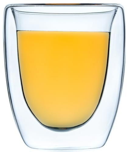 Teetasse Glas Doppelwandige Teetassen - 6 Glass Tasse Packung - Isolierte Kaffeetasse - 6 Gläser Set - Glas Teetasse Doppelglas Tee Glass 70Ml