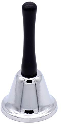 YMWALK Campana a Mano in Acciaio Inox Servizio Bell Attenzione School Bell Chiamata Forte Campana a Mano Banco di ricevimento Bell Cena Bell per Ristorante, Hotel, Cucina, Bar e Babbo Natale