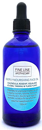 100% Natural ACEITE FACIAL NUTRITIVO - CALENDULA, ROSA MOSQUETA, ESCUALANO, JOJOBA, TAMANU & YLANG YLANG - 100ml de Fine Line Apothecary. Ingredientes Activos Antiedad. Regenerante, Hidratante.