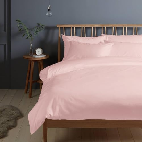 Pizuna Bettwäsche 140x200 + 70x90 Baumwolle Hellrosa 400 Fadenzahl | 2-Teilig 100% Langstaple Baumwolle Bettbezug und Kissenbezug, Mako Satin Bettwäscheset 140x200 + 70x90 Mako Satin