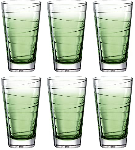 LEONARDO HOME 026834 Trinkglas VARIO STRUTTURA 6er-Set 280 ml grün, Glas