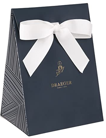 DRAEGER PARIS - Sac Cadeau Bougie - Idée Cadeau Ami, Famille, Collègue - Bleu - 16 x 11,5 cm - Pour Bougie DRAEGER PARIS - Papier FSC