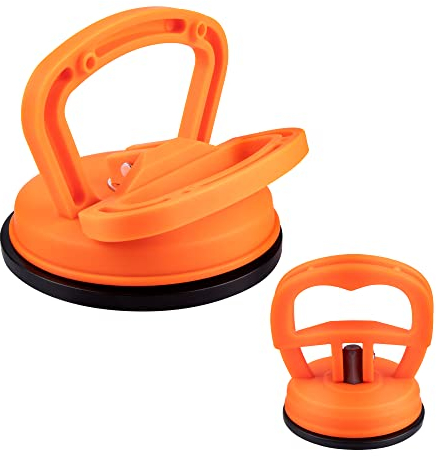 Dent Saugnapf 2er Set,Abzieher Heavy Duty Saugheber Saugnapf Auto Dellen Body Dent für Fliesen Glas Terrassenplatten Glassauger Laminat Fenster(Orange)