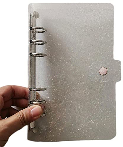 A7 Ringbuch, nachfüllbarer Ordner 6 Loch Ringbuch Transparent PVC Notebook Cover Binder Tagebuch für Zuhause Schule und Büro Schreibbedarf