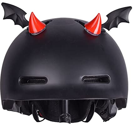iSpchen Motorradhelm Hörner Teufelshorn mit Saugnapf Motorrad Helm Horn Dekoration Aufkleber Ornamente für Motorrad Fahrradhelm Skihelm Teufelshörner Dekorative Zubehör