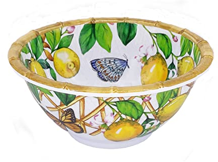 Les Jardins de la Comtesse - Ciotola piccola in melamina - Capri - Limoni gialli - Ø 15 cm - Servizio da tavola - Collezione di stoviglie Quasi-Infrangibile