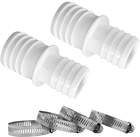 2er Schlauchverbinder Schlauchtülle Set 32mm auf 38mm Ø Set mit Schlauchschellen, Schlauchadapter - Doppelschlauchtülle mit Universal Edelstahl Schlauchschellen