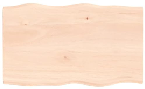 vidaXL Tischplatte 100x60x2 cm Massivholz Eiche Unbehandelt Baumkante