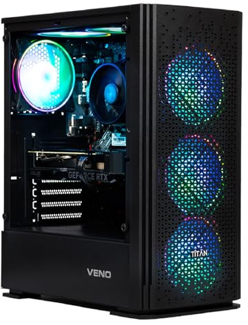 Veno Scorp Gaming PC AMD Ryzen 5 5500 Processor Nvidia RTX 4060 8GB Graphics Card - 32GB 3200MHz Ram - 1TB NVMe SSD - 800W PSU - Windows 11 - WiFi - Titan