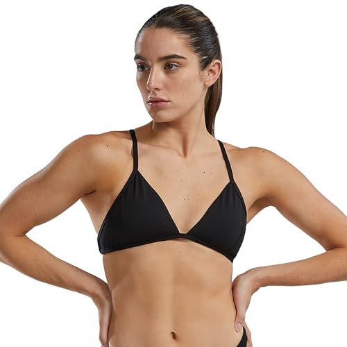 TYR Haut de Bikini Triangle à Nouer pour Femme, Noir, L