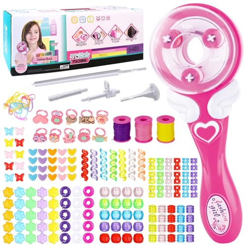Automatic Hair Braider - Haarschmuck Mädchen Haarflechtmaschine, Flechthilfe Haare Flechten Maschine, Automatische Haarflechter Kinder Braiding Device, DIY Hair Styling Tools Rosa