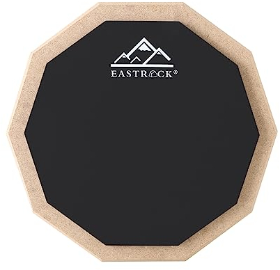 EASTROCK Übungs Drum Pad mit Leisen Drum-Pads Snare Übungs Drum Pad mit Drum Pad für 8-Zoll doppelseitiges leises Pad,Anfänger Silikon Hanteltrommel, Schwarz