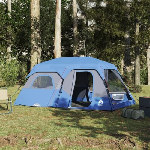 ZEYUAN Campingzelt 9 Personen Blau 441x288x217 cm, Caming Zelt, Camping Markise Zelt, Camping Tents, Camping-Zelt - 94299