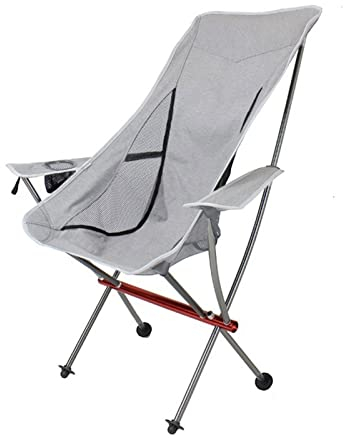 NBHDEK Campingstühle Tragbarer Klappsessel Ultraleichter Outdoor-Klappcampingstuhl mit Armlehnen Angelstuhl aus Aluminiumlegierung Picknick-Strandstuhl