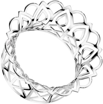 Treuheld® Silberner Flesh Tunnel aus verziertem Gitter
