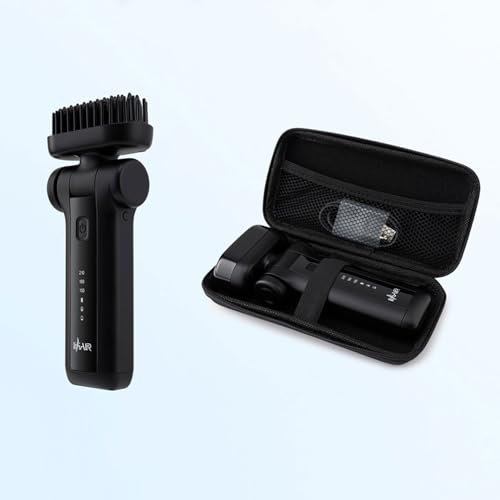 IHHAIR Portable Beard Straightener Brush Men Use,USB Rechargeable,6400mAh Battery,360° Anti-Scald Heated Comb,Fast Heating,Beard Straightener Brush for Short & Long Beards,Ideal for Home & Travel