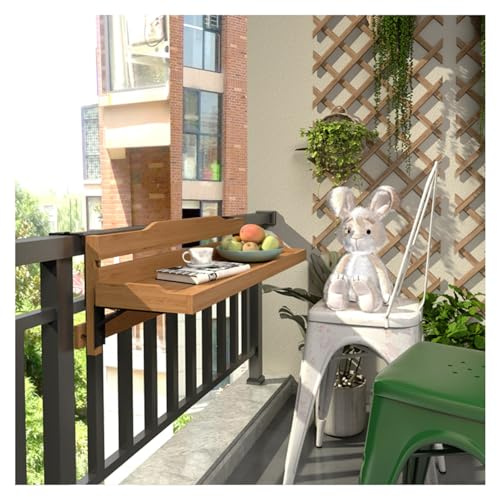 Table de bar de balcon pour balustrade，Table de Balustrade de Balcon，Table de Balcon Suspendue Pliable，Résistante aux Intempéries，économise de l'espace，pour Patio,Jardin(A-L90*W25CM/L35.4*W9.8IN)