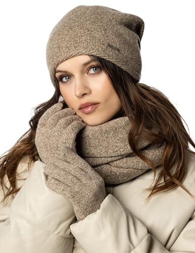 Vivisence Gorro Mujer Invierno Lana Cálida Clásico Extra para Otoño 7087