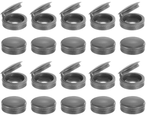 Sourcing Map 100Pcs Dark Grey PVC Screw Caps, 4.5mm ID, Round, Waterproof