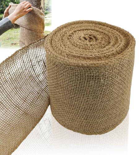 FSWWSF Jute-Wickelstreifen 15cm x 20m Juteband Sackleinen Band für Pflanzen Frostschutz und Feuchtigkeit Juteband für den Garteneinsatz