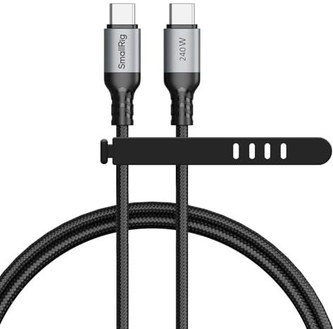SMALLRIG 240W USB C to USB C Cable (3.28ft), PD 3.1 240W Fast Charging Cable Cord GaN Charger 4747/4751, V Mount Battery, for iPhone 17, for Samsung S23, for MacBook Pro - 4908