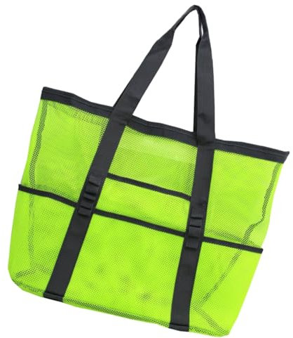 JOERBABU Grids Strandtasche Trend Handtasche Große Kapazität Schultertasche Multi-Pockets Sandspielzeug Tasche Picknicktasche Strandspielzeug Aufbewahrungstasche