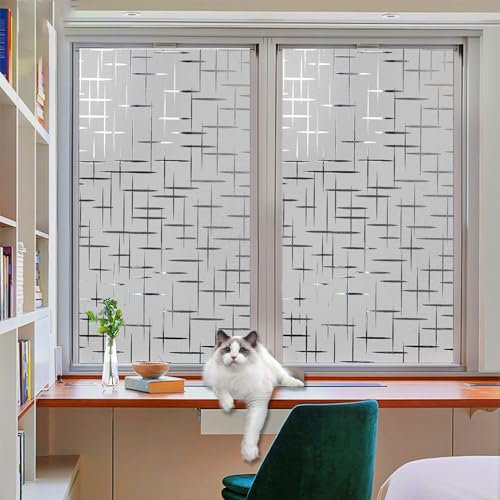 Fenster Sichtschutzfolie 35 x 160 cm, Privatsphäre, Uv-Schutz, Sonnenschutz, Gegen Hitze, Haftend Ohne Klebstoff, Tönungsfolie Fenster Verspiegelte, Stern